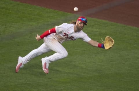 Bryce Harper #3 of the Philadelphia Phillies (Photo by Mitchell Leff/Getty Images)