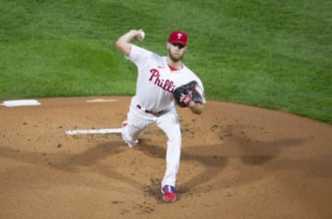 Zack Wheeler #45 of the Philadelphia Phillies (Photo by Mitchell Leff/Getty Images)