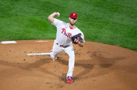 Zack Wheeler #45 of the Philadelphia Phillies (Photo by Mitchell Leff/Getty Images)