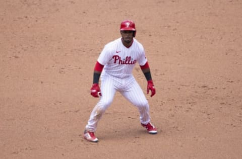 Jean Segura #2 of the Philadelphia Phillies (Photo by Mitchell Leff/Getty Images)