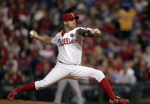 PHILADELPHIA, PA – SEPTEMBER 17: Roy Oswalt #44 of the Philadelphia Phillies delivers a pitch during the first inning against the St. Louis Cardinals in a game on September 17, 2011 at Citizens Bank Park in Philadelphia, Pennsylvania. (Photo by Rich Schultz/Getty Images)