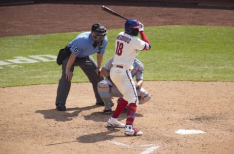 Didi Gregorius #18 of the Philadelphia Phillies (Photo by Mitchell Leff/Getty Images)