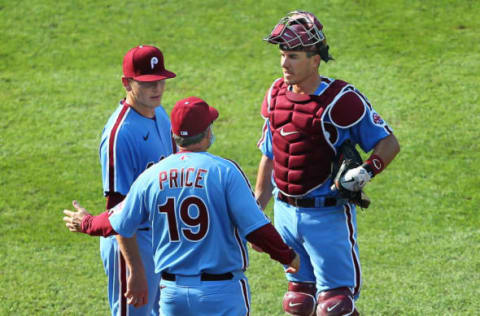 Pitching coach Bryan Price #19 of the Philadelphia Phillies (Photo by Rich Schultz/Getty Images)