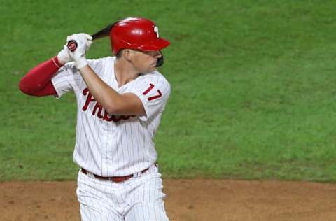 Rhys Hoskins #17 of the Philadelphia Phillies (Photo by Rich Schultz/Getty Images)