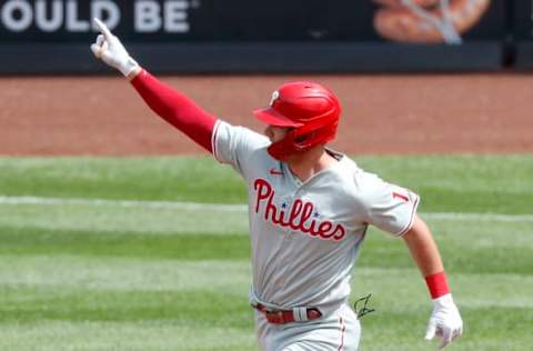 Rhys Hoskins #17 of the Philadelphia Phillies (Photo by Jim McIsaac/Getty Images)