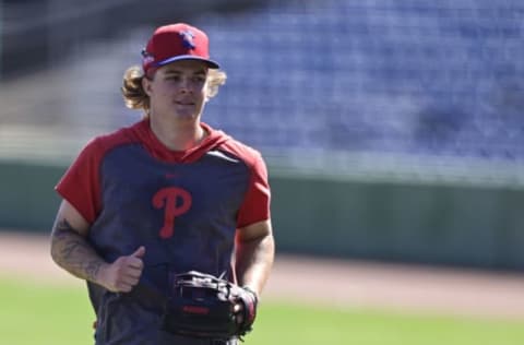 Mickey Moniak #16 of the Philadelphia Phillies (Photo by Douglas P. DeFelice/Getty Images)