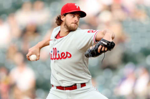 Aaron Nola #27 of the Philadelphia Phillies (Photo by Matthew Stockman/Getty Images)