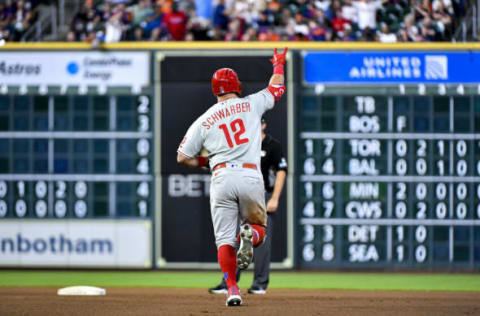 Kyle Schwarber #12 of the Philadelphia Phillies (Photo by Logan Riely/Getty Images)