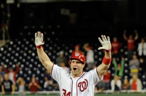 Bryce Harper #34 of the Washington Nationals (Photo by Patrick McDermott/Getty Images)