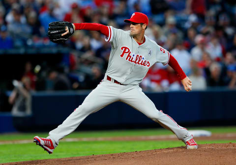 ATLANTA, GA – APRIL 01: Cole Hamels #35 of the Philadelphia Phillies pitches to the Atlanta Braves during Opening Day at Turner Field on April 1, 2013 in Atlanta, Georgia. (Photo by Kevin C. Cox/Getty Images)