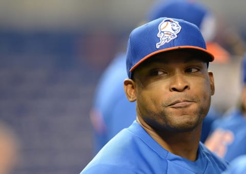 MIAMI, FL – APRIL 30: Marlon Byrd #6 of the New York Mets looks on prior to a game against the Miami Marlins at Marlins Park on April 30, 2013 in Miami, Florida. Phillies(Photo by Jason Arnold/Getty Images)