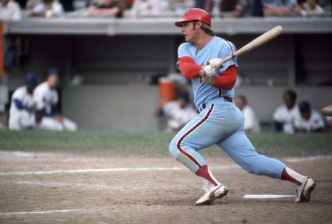 NEW YORK – CIRCA 1978: Greg Luzinski #19 of the Philadelphia Phillies bats against the New York Mets during an Major League Baseball game circa 1978 at Shea Stadium in the Queens borough of New York City. Luzinski played for the Phillies from 1970-80. (Photo by Focus on Sport/Getty Images)