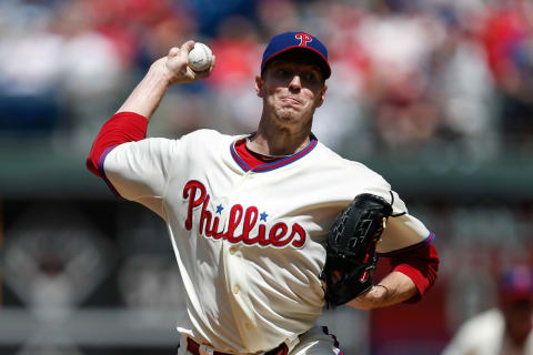 PHILADELPHIA, PA – AUGUST 25: Starting pitcher Roy Halladay #34 of the Philadelphia Phillies throws a pitch during the game against the Arizona Diamondbacks at Citizens Bank Park on August 25, 2013 in Philadelphia, Pennsylvania. (Photo by Brian Garfinkel/Getty Images)