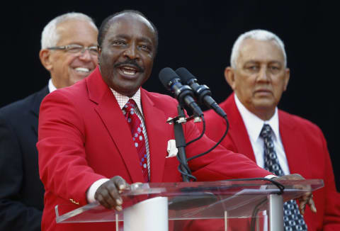 CINCINNATI, OH – SEPTEMBER 07: Former Cincinnati Reds player Joe Morgan seen during ceremonies honoring Joe Morgan at Great American Ball Park on September 7, 2013 in Cincinnati, Ohio. (Photo by Michael Hickey/Getty Images)