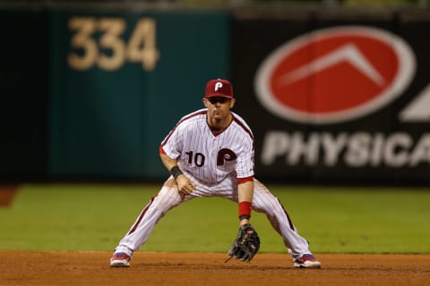 PHILADELPHIA, PA – AUGUST 23: Michael Young #10 of the Philadelphia Phillies plays the field during the game against the Arizona Diamondbacks at Citizens Bank Park on August 23, 2013 in Philadelphia, Pennsylvania. The Phillies won 4-3. (Photo by Brian Garfinkel/Getty Images)