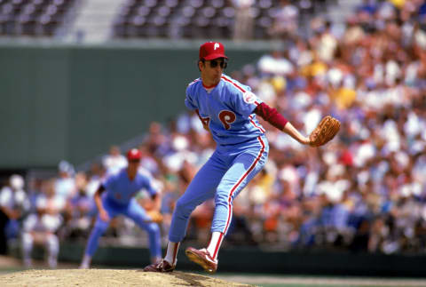 SAN DIEGO – 1986: Kent Tekulve #27 of the Philadelphia Phillies pitches during the 1986 season MLB game against the San Diego Padres at Jack Murphy Stadium in San Diego, California. (Photo by Rick Stewart/Getty Images)