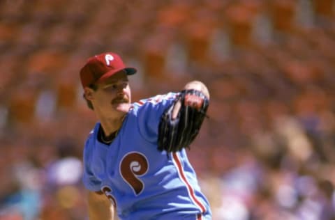 SAN DIEGO – 1987: Kevin Gross of the Philadelphia Phillies pitches during the 1987 season MLB game against the San Diego Padres at Jack Murphy Stadium in San Diego, California. (Photo by Stephen Dunn/Getty Images)