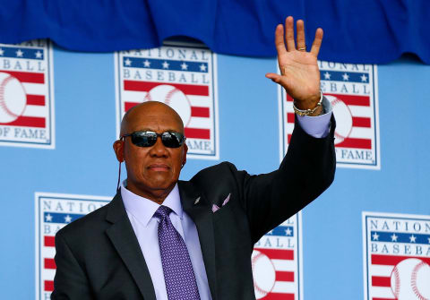 COOPERSTOWN, NY – JULY 27: Hall of Famer Fergie Jenkins is introduced during the Baseball Hall of Fame induction ceremony at Clark Sports Center on July 27, 2014 in Cooperstown, New York. (Photo by Jim McIsaac/Getty Images)