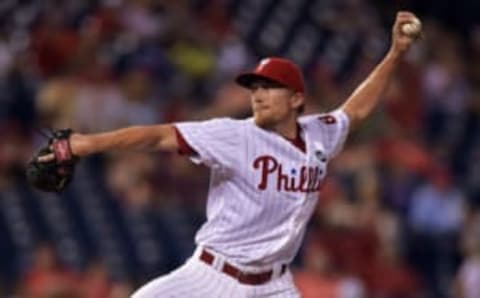 PHILADELPHIA, PA – JULY 20: Jake Diekman #63 of the Philadelphia Phillies delivers a pitch in the seventh inning against the Tampa Bay Rays at Citizens Bank Park on July 20, 2015 in Philadelphia, Pennsylvania. The Phillies won 5-3. (Photo by Drew Hallowell/Getty Images)