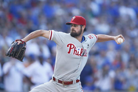 Cole Hamels #35, formerly of the Philadelphia Phillies (Photo by Joe Robbins/Getty Images)