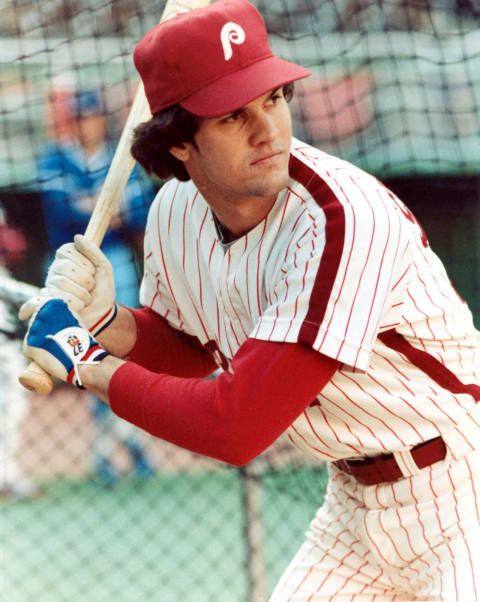 PHILADELPHIA – 1981: Ryne Sandberg #37 of the Philadelphia Phillies waits in the batting cage before a game at Veterans Stadium during the 1981 season. (Photofile/MLB Archives via Getty Images)