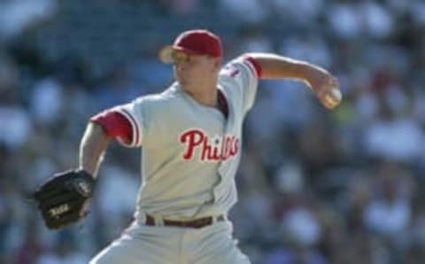 DENVER – July 29: Billy Wagner of the Philadelphia Phillies pitches during the game against the Colorado Rockies at Coors Field on July 29, 2005 in Denver, Colorado. The Phillies defeated the Rockies 5-3. (Photo by Robert Leiter/MLB Photos via Getty Images)