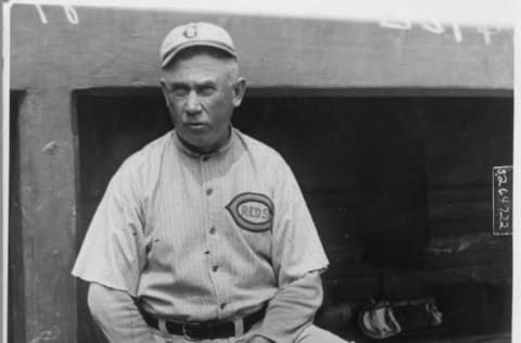 (Original Caption) Pat Moran, Manager of the Cincinnati Reds, who are leading National League- he won a pennant for Philadelphia and then went with the Giants to help McGraw, leaving the Giants to be manager of the Cincinnati Reds. (Photo by George Rinhart/Corbis via Getty Images)