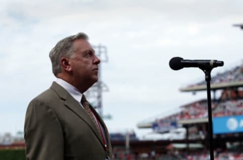 Stadium public address announcer Dan Baker (Photo by Hunter Martin/Getty Images)