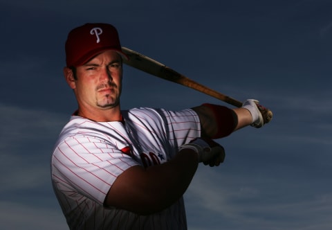 CLEARWATER, FL – FEBRUARY 24: Aaron Rowand #33 of the Philadelphia Phillies poses during Photo Day on February 24, 2007 at Brighthouse Networks Field in Clearwater, Florida. (Photo by Al Bello/Getty Images)