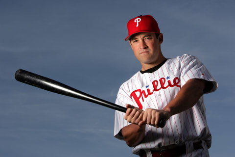 CLEARWATER, FL – FEBRUARY 24: Pat Burrell of the Philadelphia Phillies poses during Photo Day on February 24, 2007 at Brighthouse Networks Field in Clearwater, Florida. (Photo by Al Bello/Getty Images)