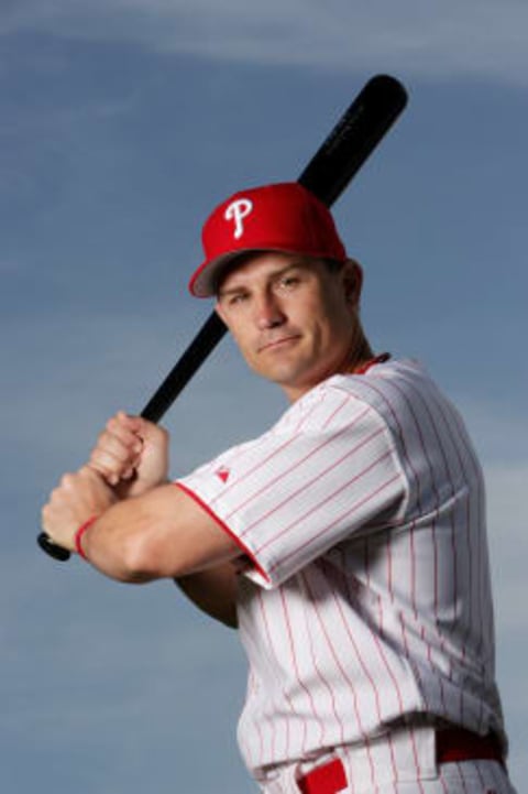 CLEARWATER, FL – FEBRUARY 24: Chris Coste of the Philadelphia Phillies poses during Photo Day on February 24, 2007 at Brighthouse Networks Field in Clearwater, Florida. (Photo by Al Bello/Getty Images)