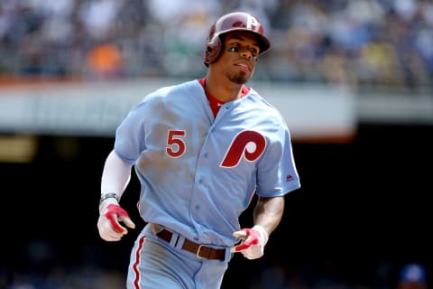 MILWAUKEE, WI – JULY 16: Nick Williams #5 of the Philadelphia Phillies rounds the bases after hitting a grand slam in the sixth inning against the Milwaukee Brewers at Miller Park on July 16, 2017 in Milwaukee, Wisconsin. (Photo by Dylan Buell/Getty Images)