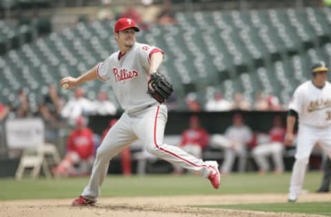 Adam Eaton of the Philadelphia Phillies (Photo by Michael Zagaris/MLB Photos via Getty Images)