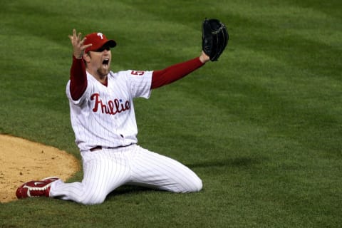 Brad Lidge #54 of the Philadelphia Phillies (Photo by Jim McIsaac/Getty Images)