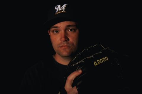 MARYVALE, AZ – FEBRUARY 19: R.J. Swindle of the Milwaukee Brewers poses during photo day at the Brewers spring training complex on February 19, 2009 in Maryvale, Arizona. (Photo by Ronald Martinez/Getty Images)