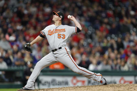 CLEVELAND, OH – SEPTEMBER 10: Zach Britton #53 of the Baltimore Orioles pitches against the Cleveland Indians in the eighth inning at Progressive Field on September 10, 2017 in Cleveland, Ohio. The Indians defeated the Orioles 3-2, (Photo by David Maxwell/Getty Images)