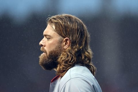 CHICAGO, IL – OCTOBER 11: Jayson Werth #28 of the Washington Nationals walks to the dugout during game four of the National League Division Series against the Chicago Cubs at Wrigley Field on October 11, 2017 in Chicago, Illinois. The Nationals defeated the Cubs 5-0. (Photo by Stacy Revere/Getty Images)