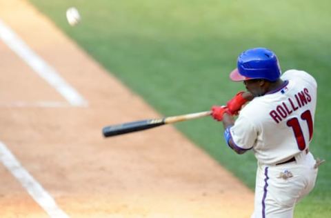 Jimmy Rollins #11 of the Philadelphia Phillies (Photo by Rob Tringali/Sportschrome/Getty Images)