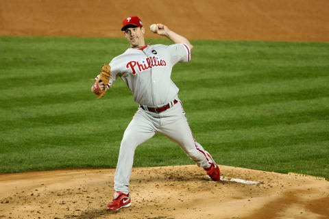 NEW YORK – OCTOBER 28: Starting pitcher Cliff Lee #34 of the Philadelphia Phillies throws a pitch against the New York Yankees in Game One of the 2009 MLB World Series at Yankee Stadium on October 28, 2009 in the Bronx borough of New York City. (Photo by Al Bello/Getty Images)