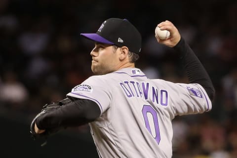 PHOENIX, AZ – MARCH 29: Relief pitcher Adam Ottavino #0 of the Colorado Rockies pitches against the Arizona Diamondbacks during the opening day MLB game at Chase Field on March 29, 2018 in Phoenix, Arizona. (Photo by Christian Petersen/Getty Images)