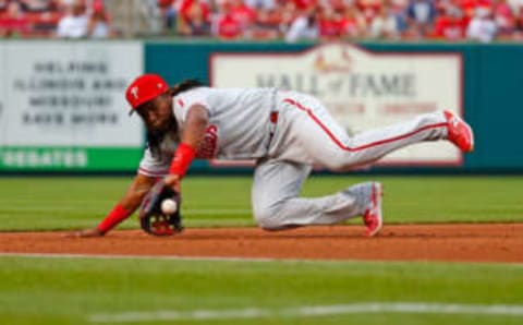 UST. LOUIS, MO – MAY 17: Maikel Franco #7 of the the Philadelphia Phillies fields a ground ball against the St. Louis Cardinals in the fourth inning at Busch Stadium on May 17, 2018 in St. Louis, Missouri. (Photo by Dilip Vishwanat/Getty Images)