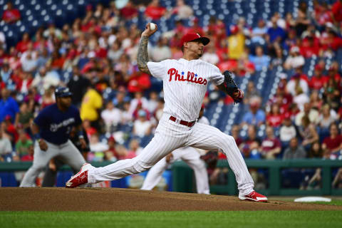 PHILADELPHIA, PA – JUNE 08: Vince Velasquez #28 of the Philadelphia Phillies pitches against the Milwaukee Brewers during the first inning at Citizens Bank Park on June 8, 2018 in Philadelphia, Pennsylvania. (Photo by Corey Perrine/Getty Images)