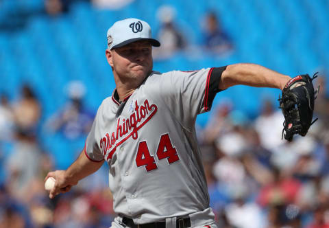 TORONTO, ON – JUNE 17: Ryan Madson #44 of the Washington Nationals delivers a pitch in the eighth inning during MLB game action against the Toronto Blue Jays at Rogers Centre on June 17, 2018 in Toronto, Canada. (Photo by Tom Szczerbowski/Getty Images)