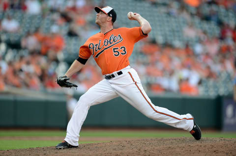 BALTIMORE, MD – JUNE 30: Zach Britton #53 of the Baltimore Orioles pitches in the ninth inning against the Los Angeles Angels at Oriole Park at Camden Yards on June 30, 2018 in Baltimore, Maryland. (Photo by Greg Fiume/Getty Images)