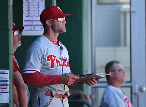 PITTSBURGH, PA – JULY 08: Gabe Kapler #22 of the Philadelphia Phillies looks on from the dugout during the game against the Pittsburgh Pirates at PNC Park on July 8, 2018 in Pittsburgh, Pennsylvania. (Photo by Justin Berl/Getty Images)