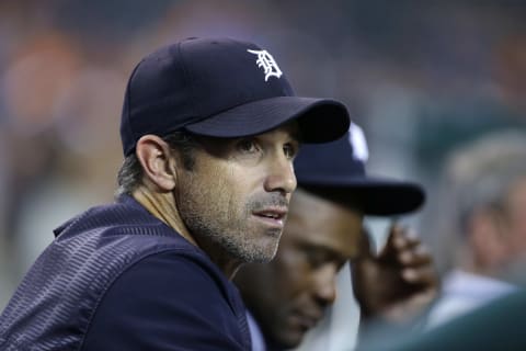 DETROIT, MI – SEPTEMBER 22: Manager Brad Ausmus #7 of the Detroit Tigers smiles watches from the dugout during the third inning of a game against the Minnesota Twins at Comerica Park on September 22, 2017 in Detroit, Michigan. Manager Al Avila said before the game Friday that Brad Ausmus would not return as the Tigers manager. Ausmus will finish the season as manager. (Photo by Duane Burleson/Getty Images)