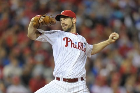 PHILADELPHIA, PA – OCTOBER 02: Cliff Lee #33 of the Philadelphia Phillies pitches during Game Two of the National League Division Series against the St. Louis Cardinals at Citizens Bank Park on October 2, 2011 in Philadelphia, Pennsylvania. The Cardinals won 5-4. (Photo by Drew Hallowell/Getty Images)