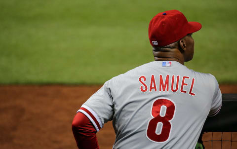 Juan Samuel, Philadelphia Phillies. (Photo by Mike Ehrmann/Getty Images)