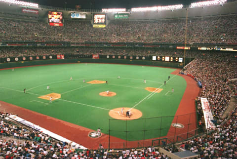 9 Jul 1996: An overall view of Veterans Stadium during the Major League Baseball All-Star Game in Philadelphia, Pennsylvania. Mandatory Credit: Al Bello/ALLSPORT