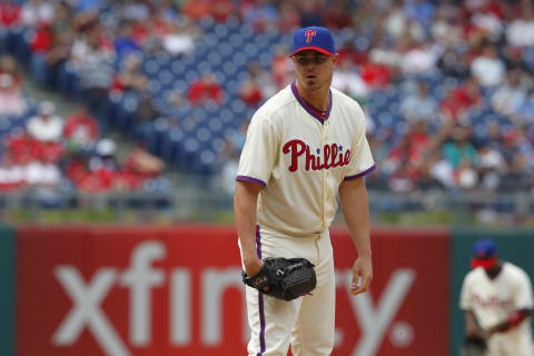 PHILADELPHIA – MAY 15: Jeremy Horst #47 of the Philadelphia Phillies during a game against the Cleveland Indians at Citizens Bank Park on May 15, 2013 in Philadelphia, Pennsylvania. The Indians won 10-4. (Photo by Hunter Martin/Getty Images)